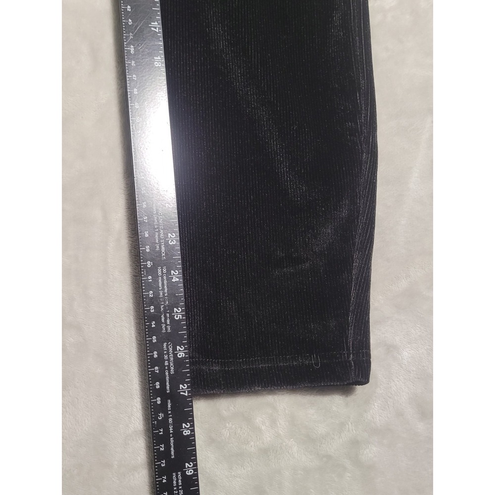 Nanette Lepore Pants Womens XL Black Velvet Corduroy Ribbed Velour Stretchy Soft - Picture 6 of 9